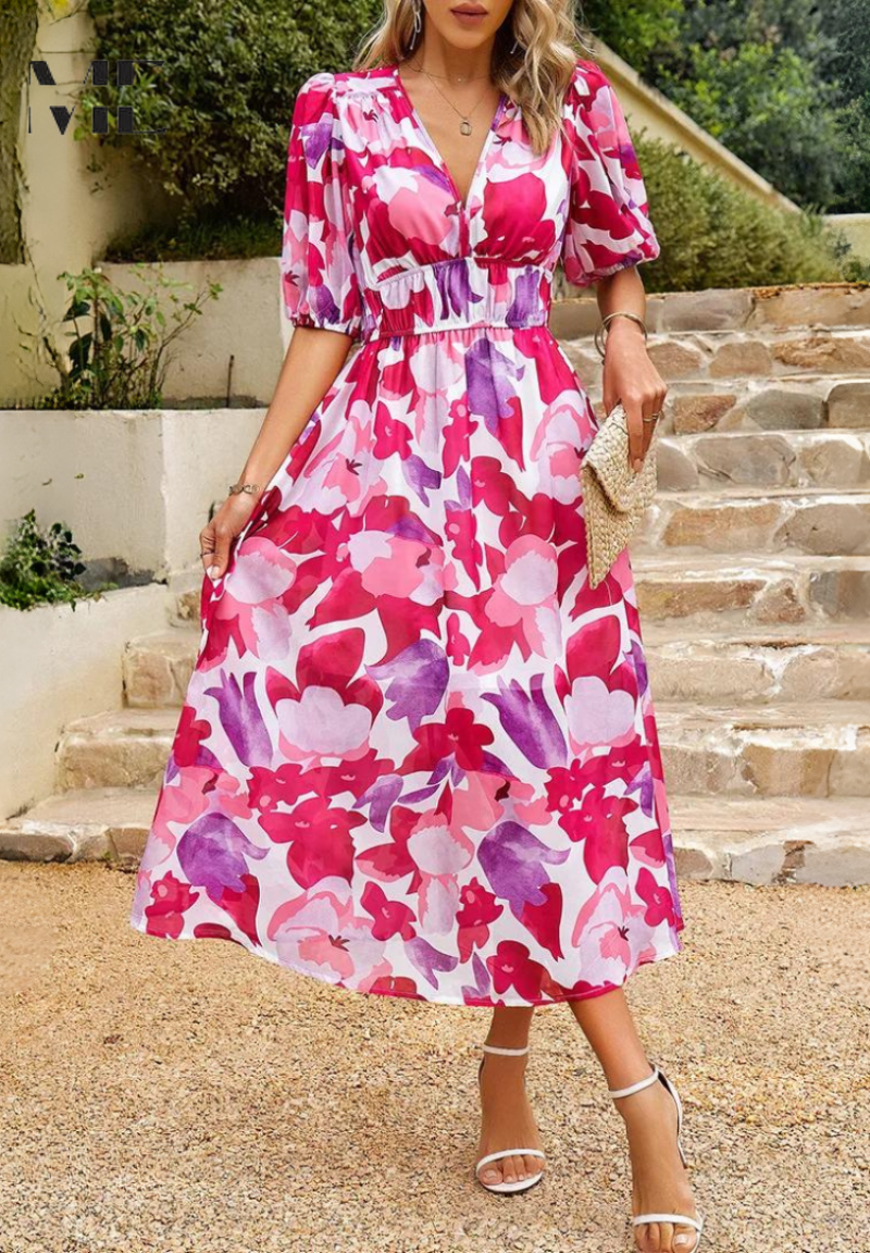 Floral Elegance Midi Dress