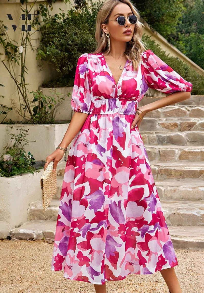 Floral Elegance Midi Dress