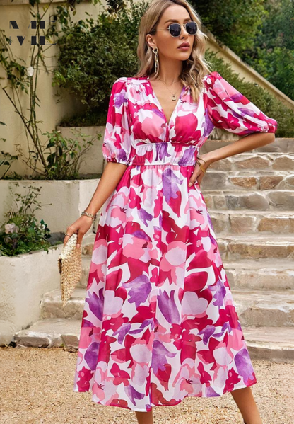 Floral Elegance Midi Dress