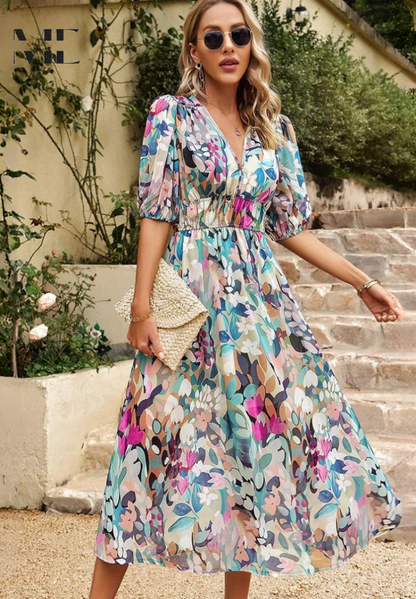 Floral Elegance Midi Dress