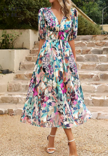 Floral Elegance Midi Dress