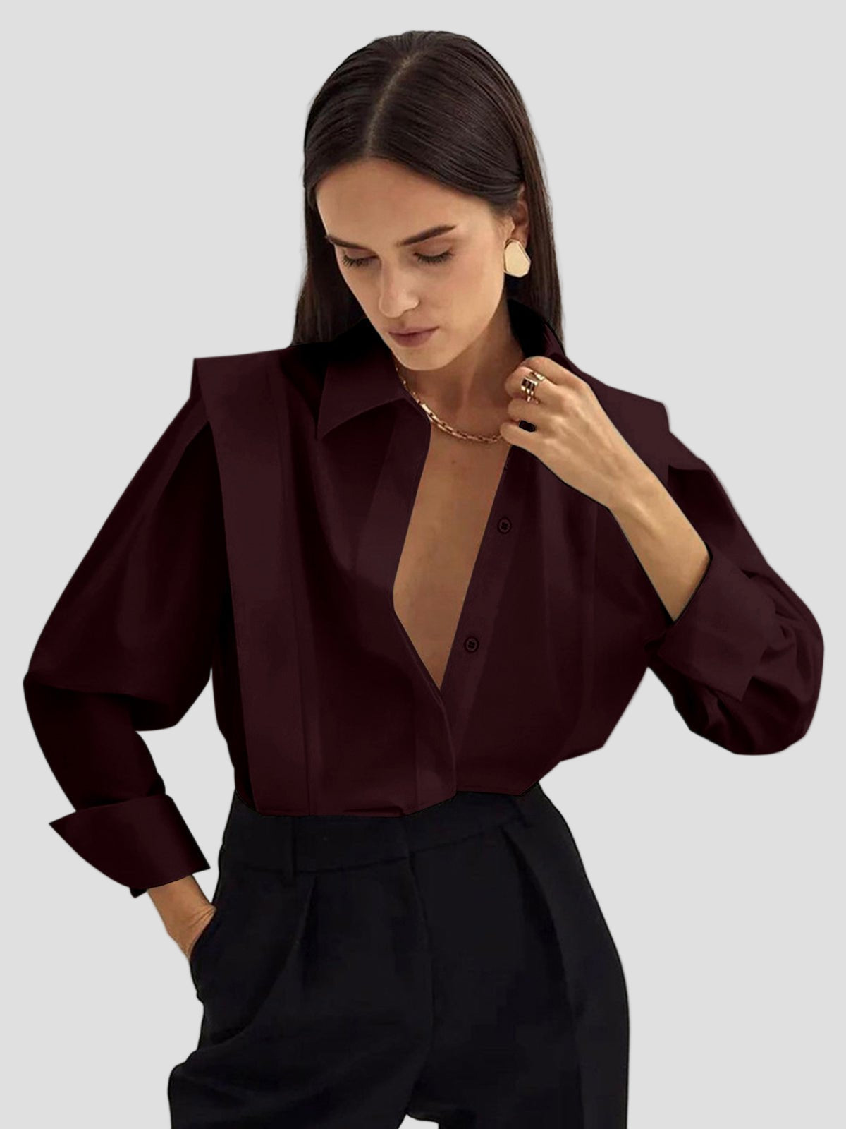 Button Down Square Dress Shirt