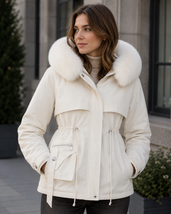 Marianna Hooded Parka Warm Lining and Faux-Fur Collar