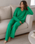 Zenova Ensemble en Maille Femme – Pull Col V et Pantalon Large Coordonné