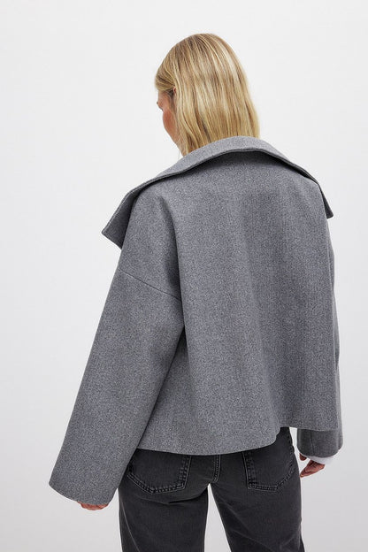 Wool Jacket Double Snap Closure