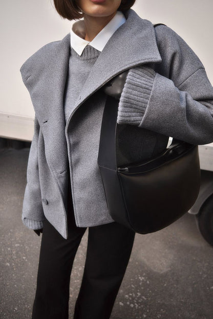 Wool Jacket Double Snap Closure