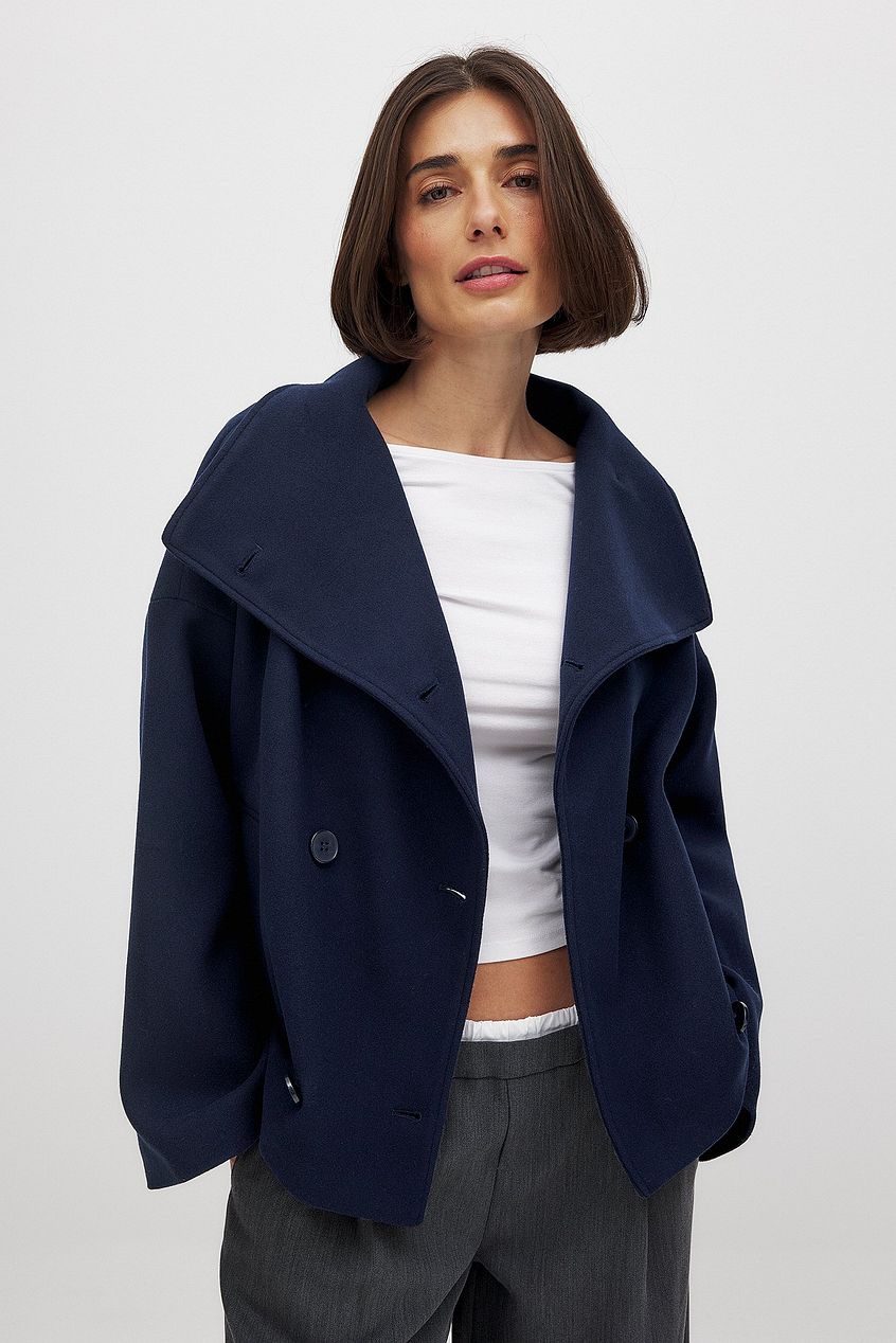 Wool Jacket Double Snap Closure