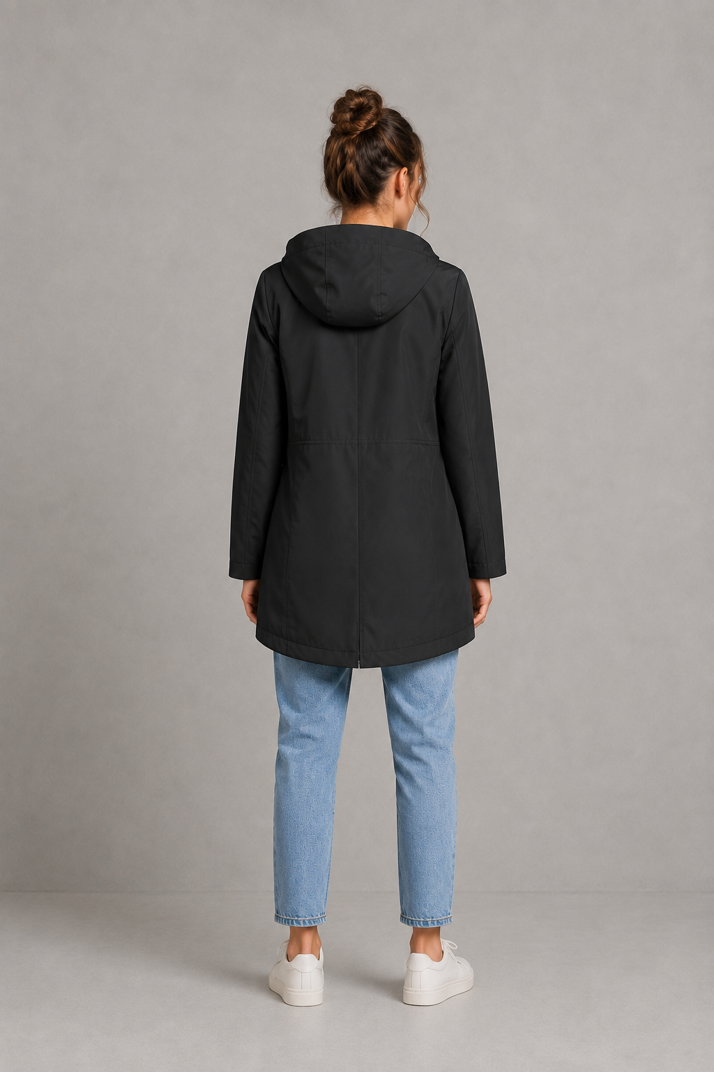 Isadora Long Hooded Water-Resistant Rain Coat