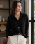 Luz Buttoned Cardigan Soft Knit with High Neck and Long Sleeves