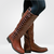 Clementine Faux Leather Lace-Up Knee-High Boots