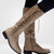 Clementine Faux Leather Lace-Up Knee-High Boots