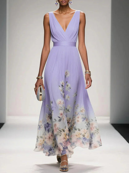 Floral Chiffon Maxi Dress