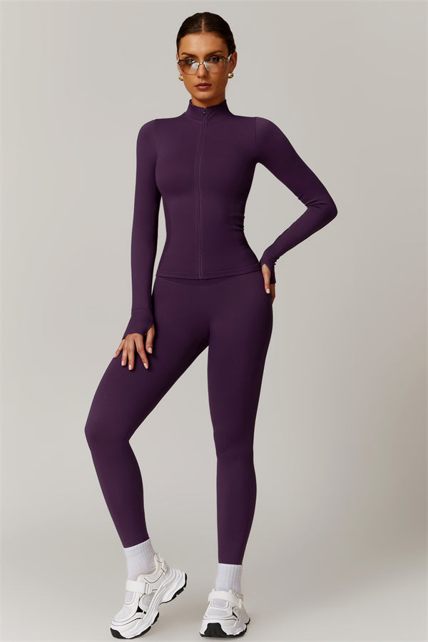 High-Neck Jacket & Sculpting Leggings Set