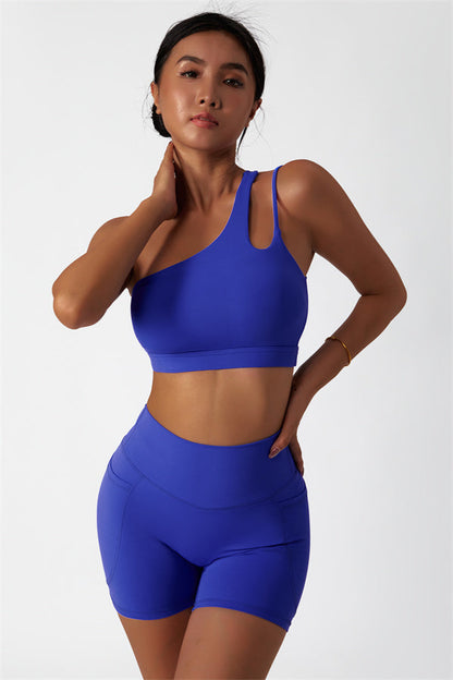 Asymmetrical One-Shoulder Bra & Shorts Set