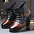 Two-Tone Buckle Strap Ankle Boots