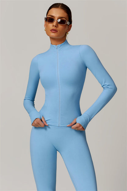 High-Neck Jacket & Sculpting Leggings Set