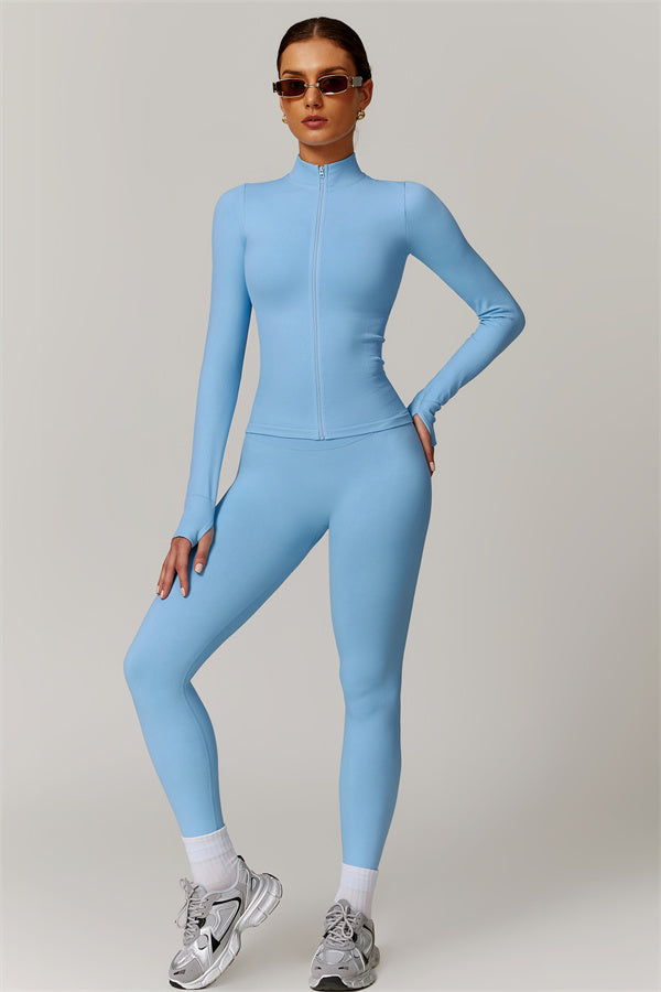 High-Neck Jacket & Sculpting Leggings Set