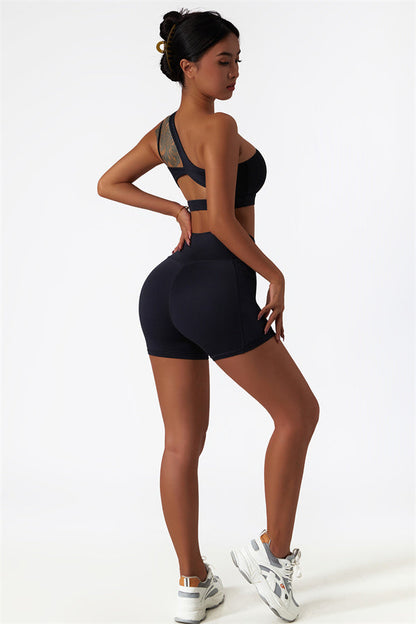 Asymmetrical One-Shoulder Bra & Shorts Set