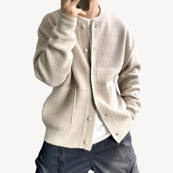Zayden Men's Wool Buttoned Vest – Elegant Wool Blend Cardigan