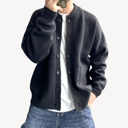 Zayden Men's Wool Buttoned Vest – Elegant Wool Blend Cardigan