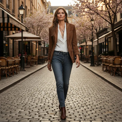 Harlow Faux Suede Button Blazer