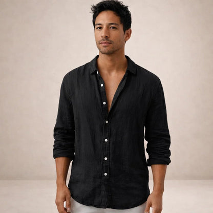 Shirt Regular Fit Open Collar Long Sleeves