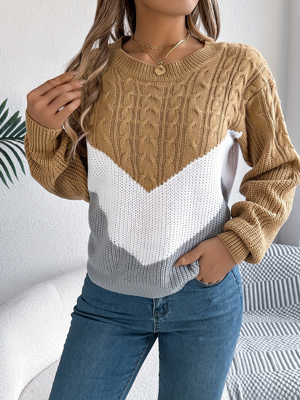 Noreen Colour-Block Knit Sweater