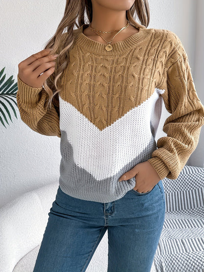 Noreen Colour-Block Knit Sweater