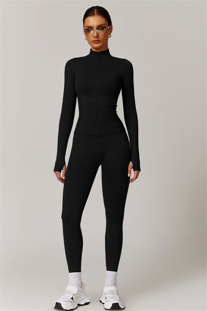 High-Neck Jacket & Sculpting Leggings Set