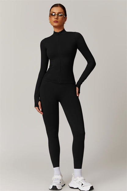 High-Neck Jacket & Sculpting Leggings Set
