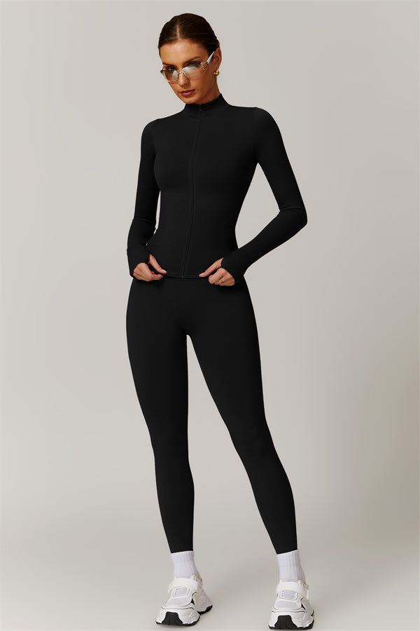 High-Neck Jacket & Sculpting Leggings Set