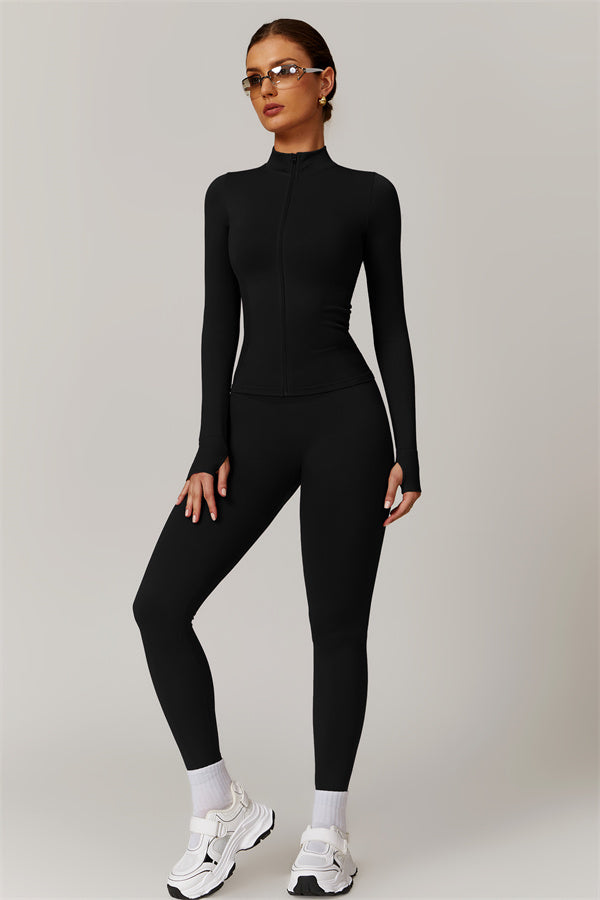 High-Neck Jacket & Sculpting Leggings Set