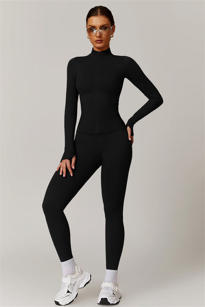 High-Neck Jacket & Sculpting Leggings Set