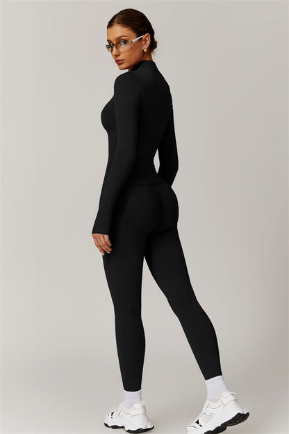 High-Neck Jacket & Sculpting Leggings Set
