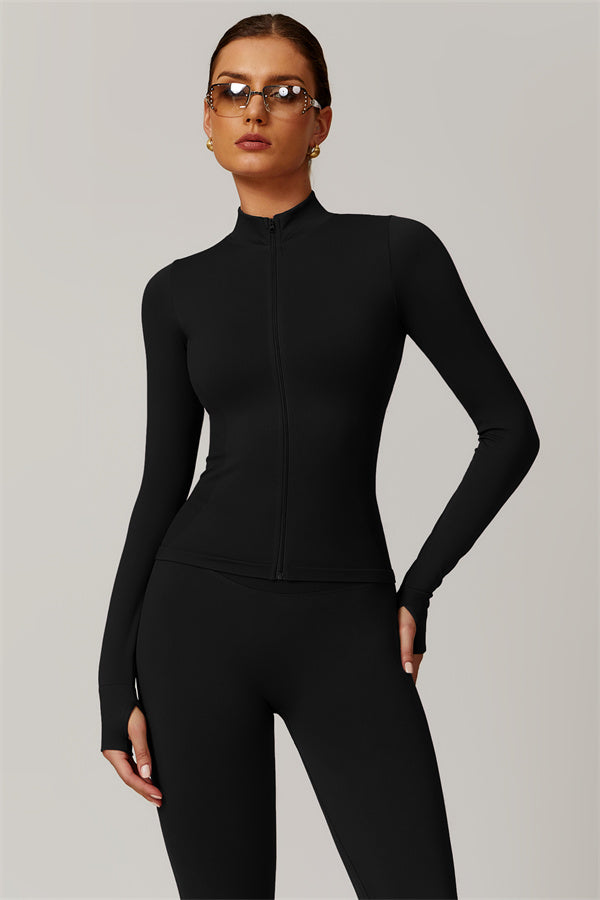 High-Neck Jacket & Sculpting Leggings Set