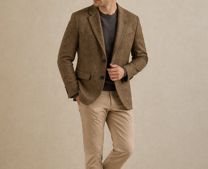 Classic Brown Tweed Blazer