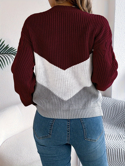Noreen Colour-Block Knit Sweater