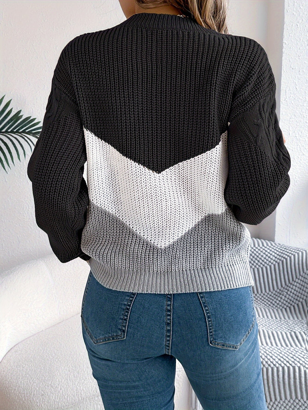 Noreen Colour-Block Knit Sweater
