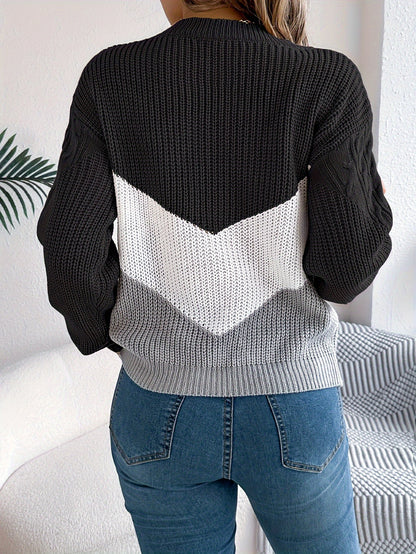 Noreen Colour-Block Knit Sweater