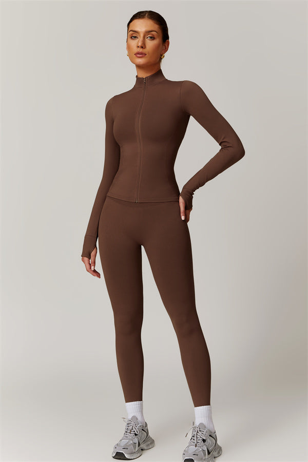 High-Neck Jacket & Sculpting Leggings Set