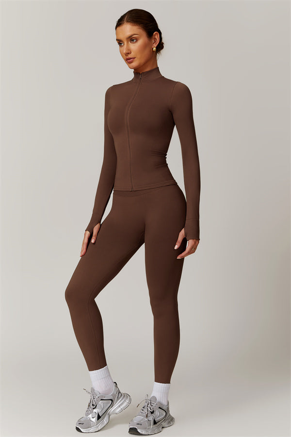 High-Neck Jacket & Sculpting Leggings Set