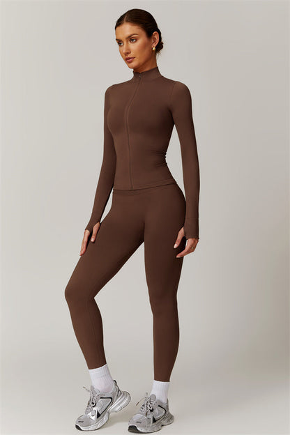 High-Neck Jacket & Sculpting Leggings Set