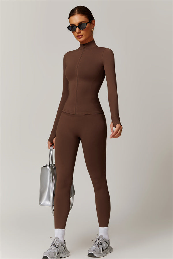 High-Neck Jacket & Sculpting Leggings Set