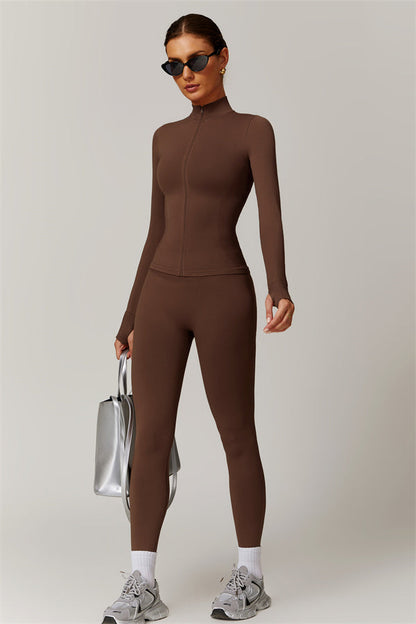 High-Neck Jacket & Sculpting Leggings Set