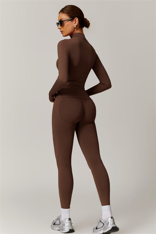 High-Neck Jacket & Sculpting Leggings Set