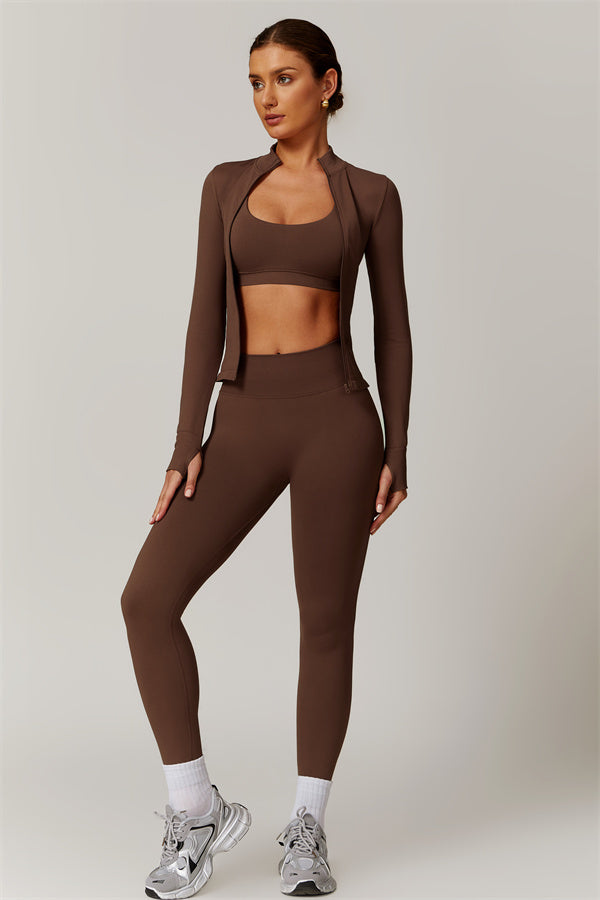 High-Neck Jacket & Sculpting Leggings Set