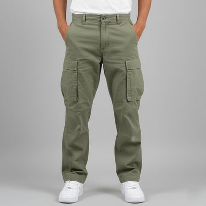 Relaxed Fit Cargo Pants with Side Pockets