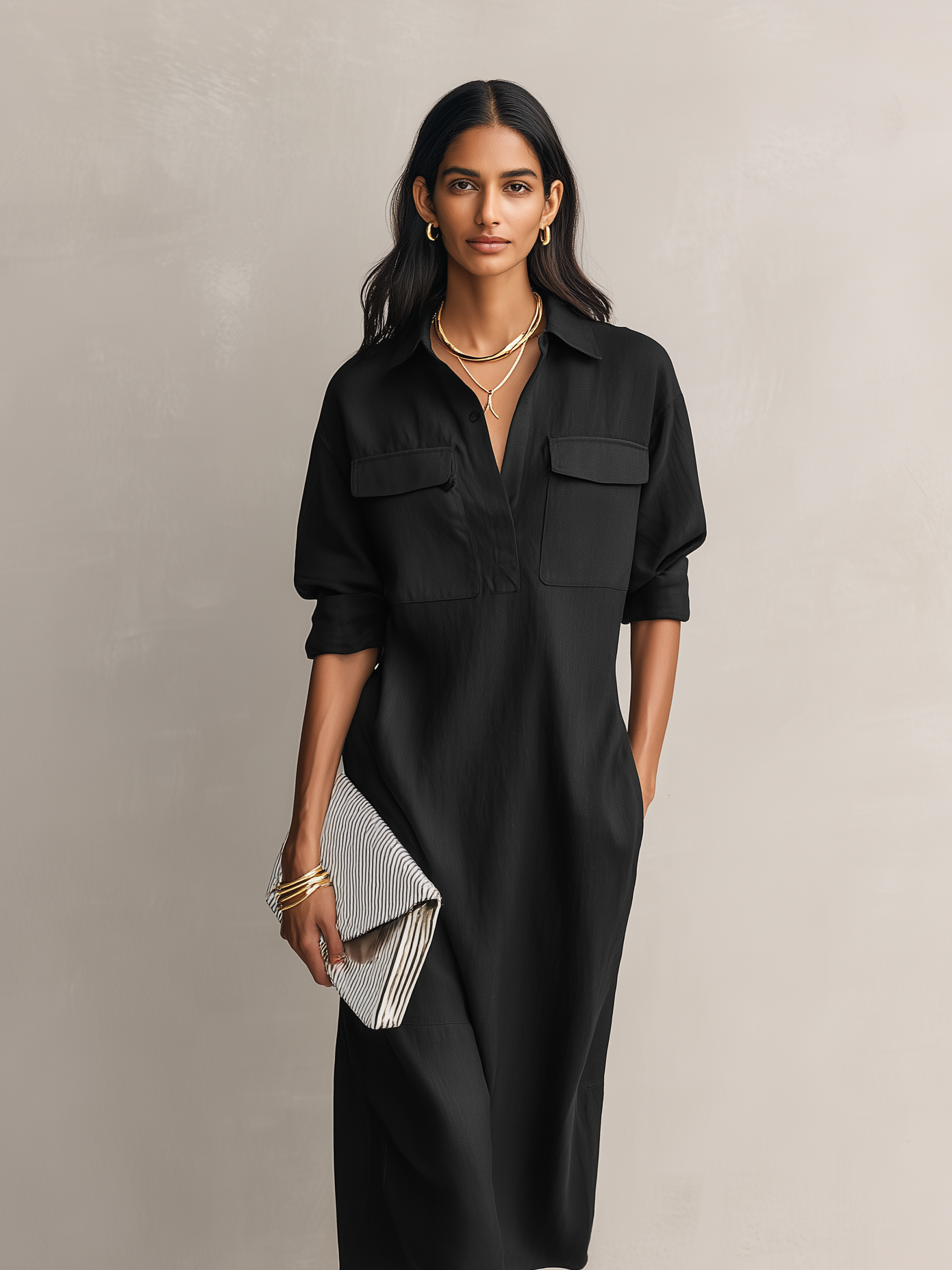 Elegant Blend Midi Dress