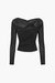 Ruched Mesh Long Sleeve Top