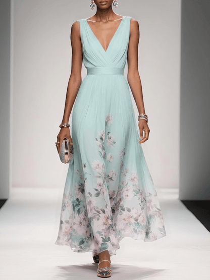 Floral Chiffon Maxi Dress